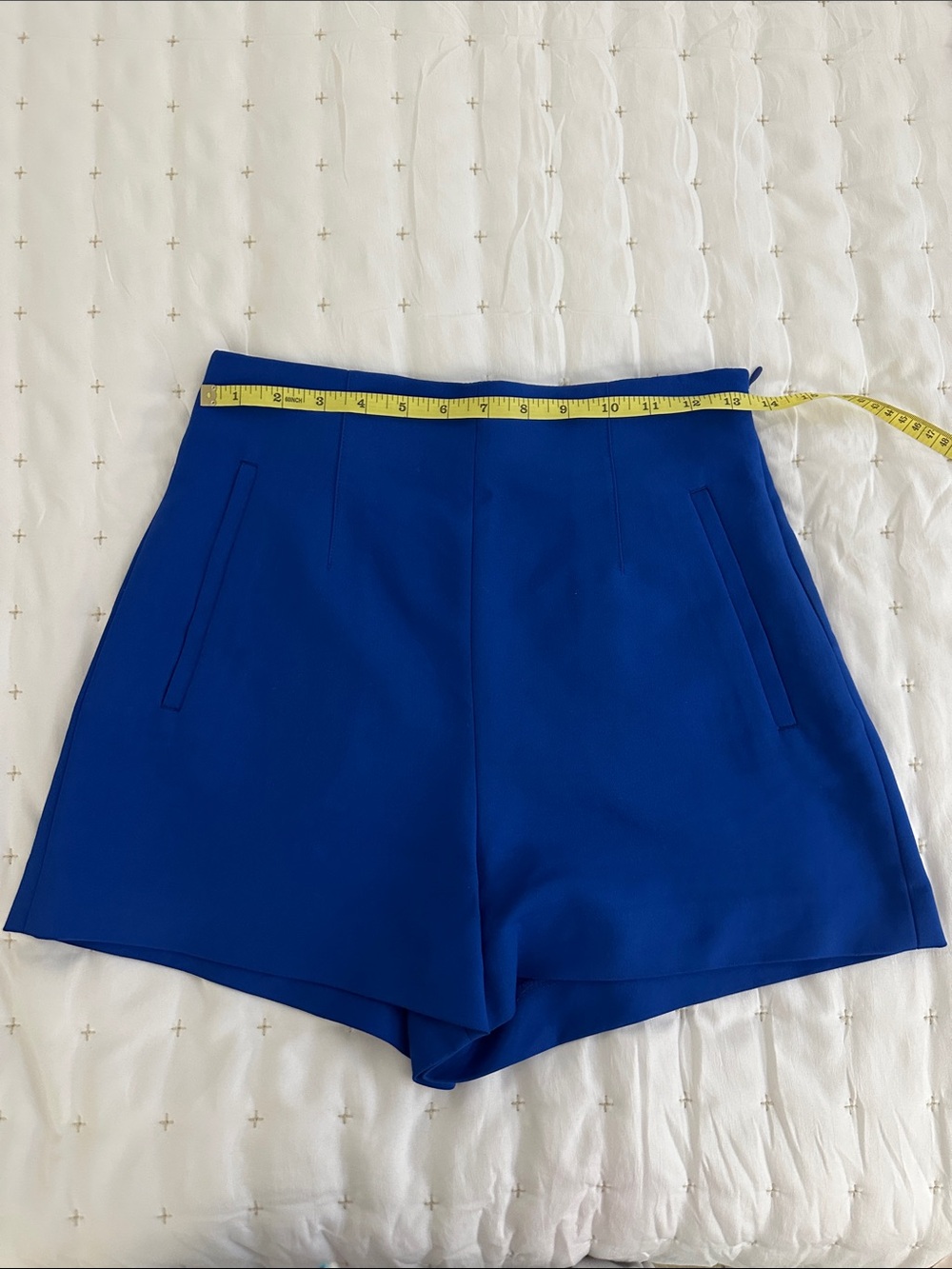 Zara High-Waist Royal Blue Tailored Shorts